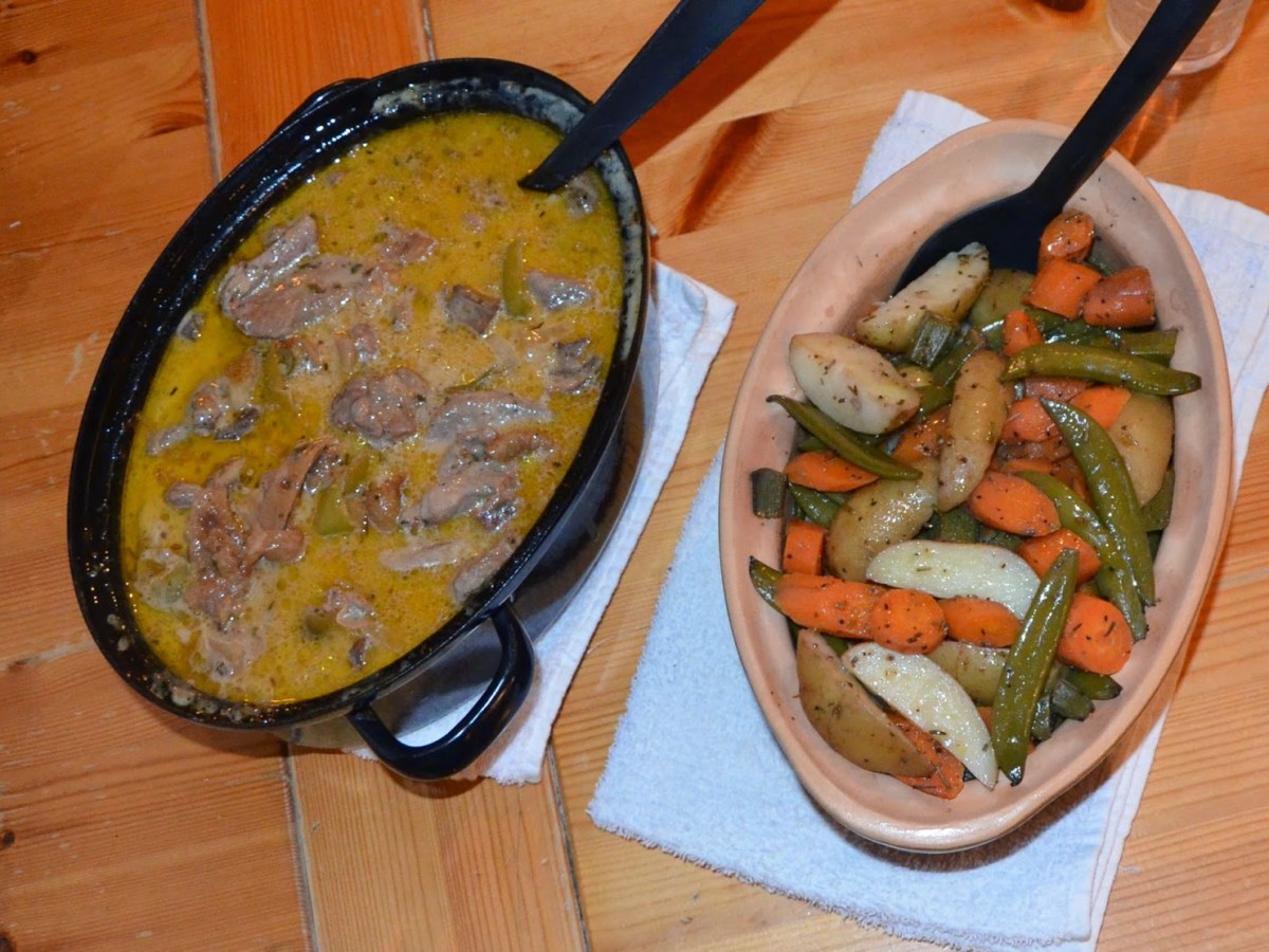 Lamb Stew with a North African twist and Vegetables Baked in a Clay&nbsp;Pot